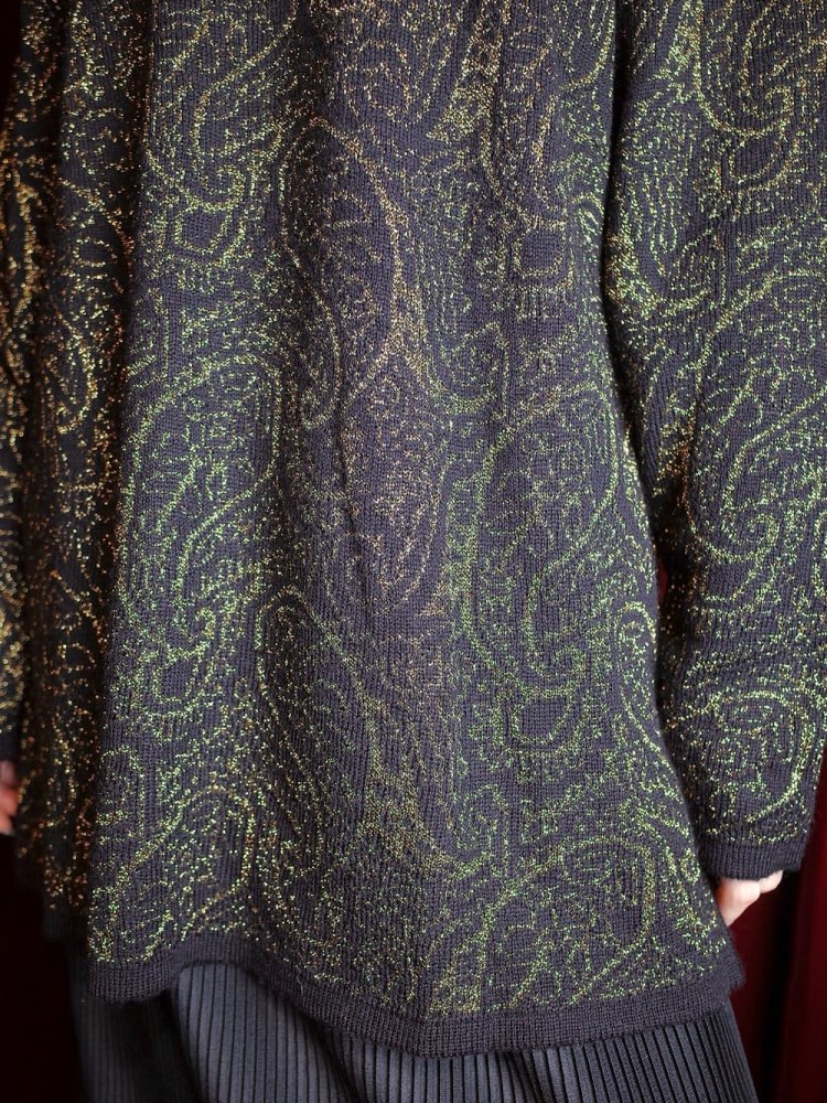 Black  Gold Paisley Knit Cut & Sewn