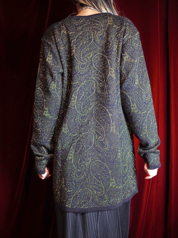 Black  Gold Paisley Knit Cut & Sewn