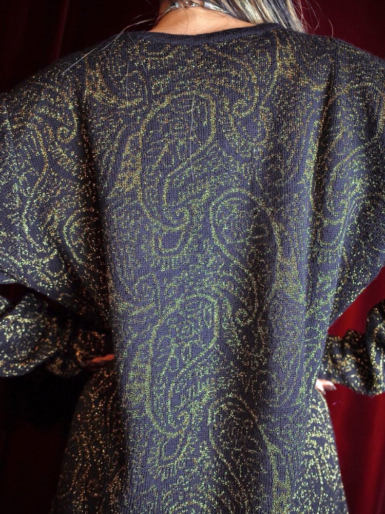 Black  Gold Paisley Knit Cut & Sewn