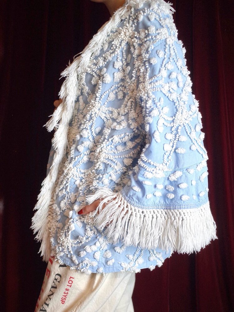 Vintage Fabric RebuildChenille Fringe Jacket