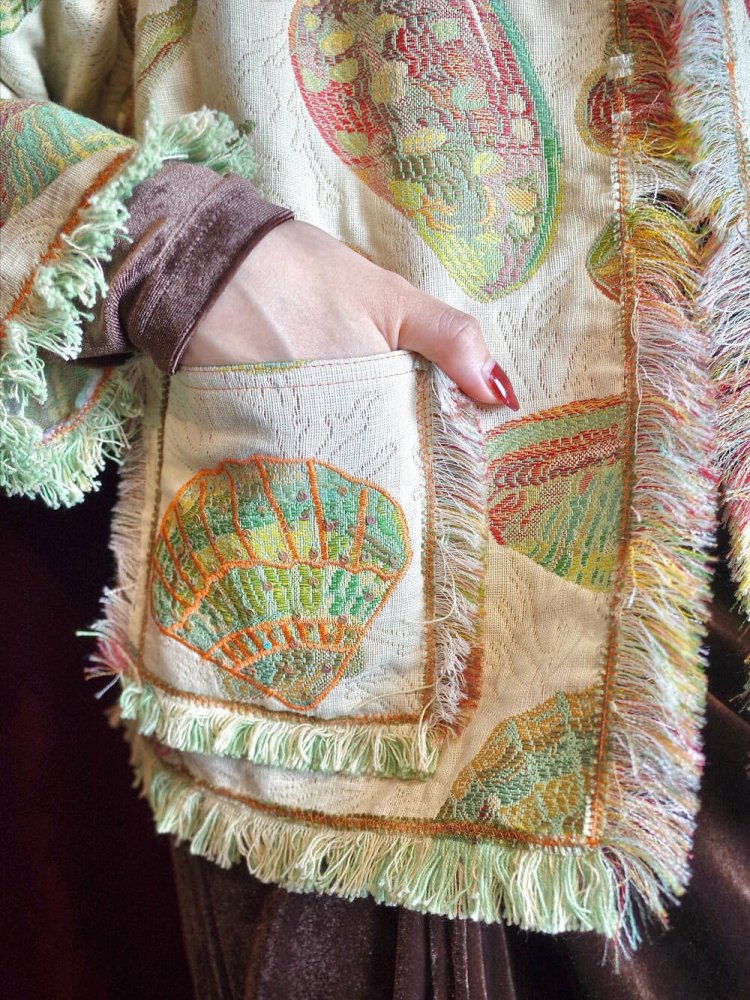 Shell & Coral Fringe Gobelin Jacket