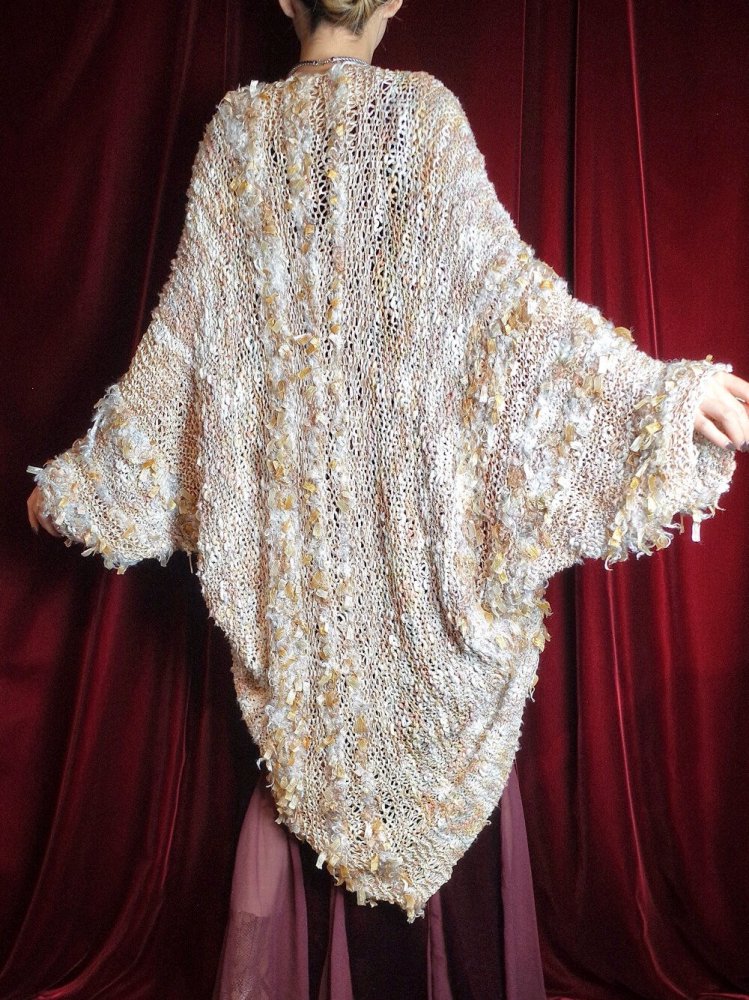 Shaggy Gradation Knit Cocoon Gown