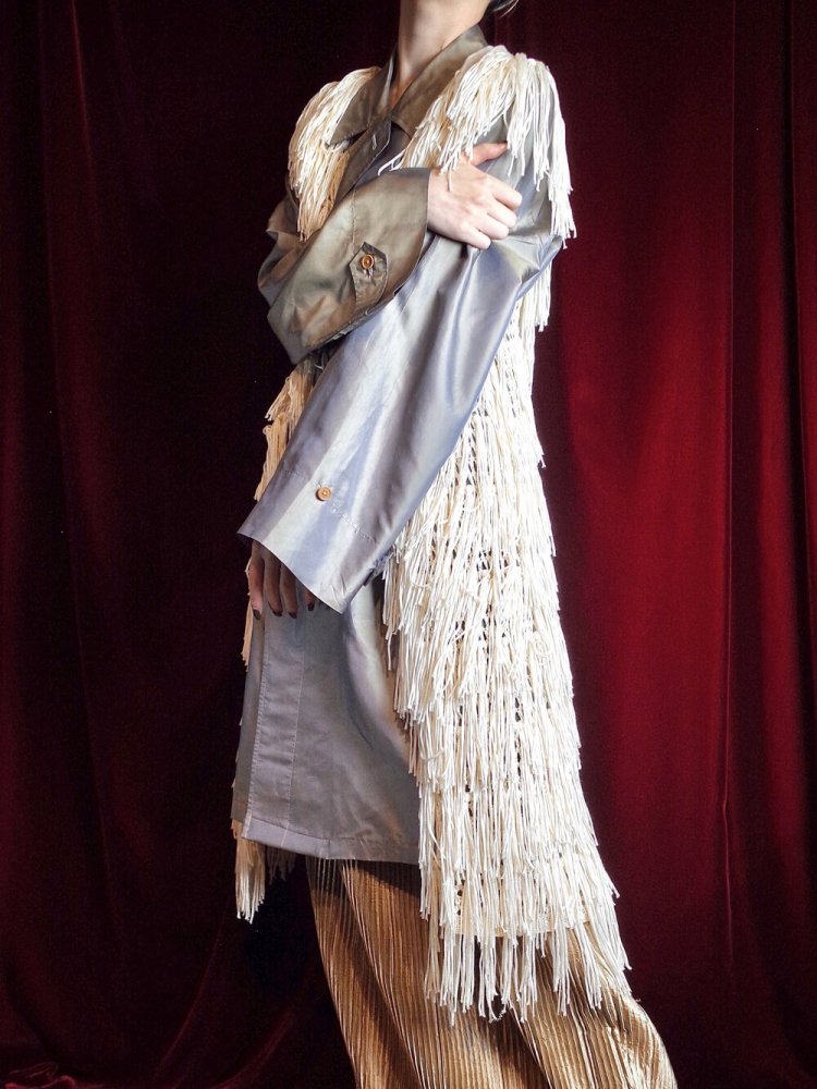 Shaggy Fringe Low Gauge Knit Vest