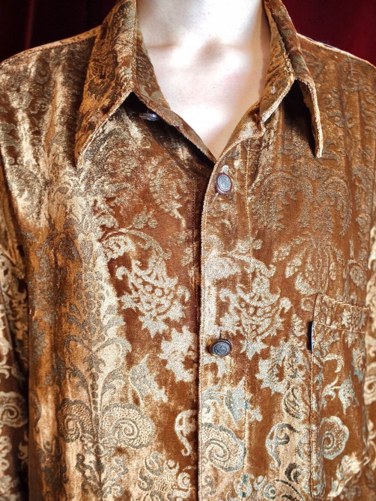 Arabesque Bronze Rayon Velvet Shirt