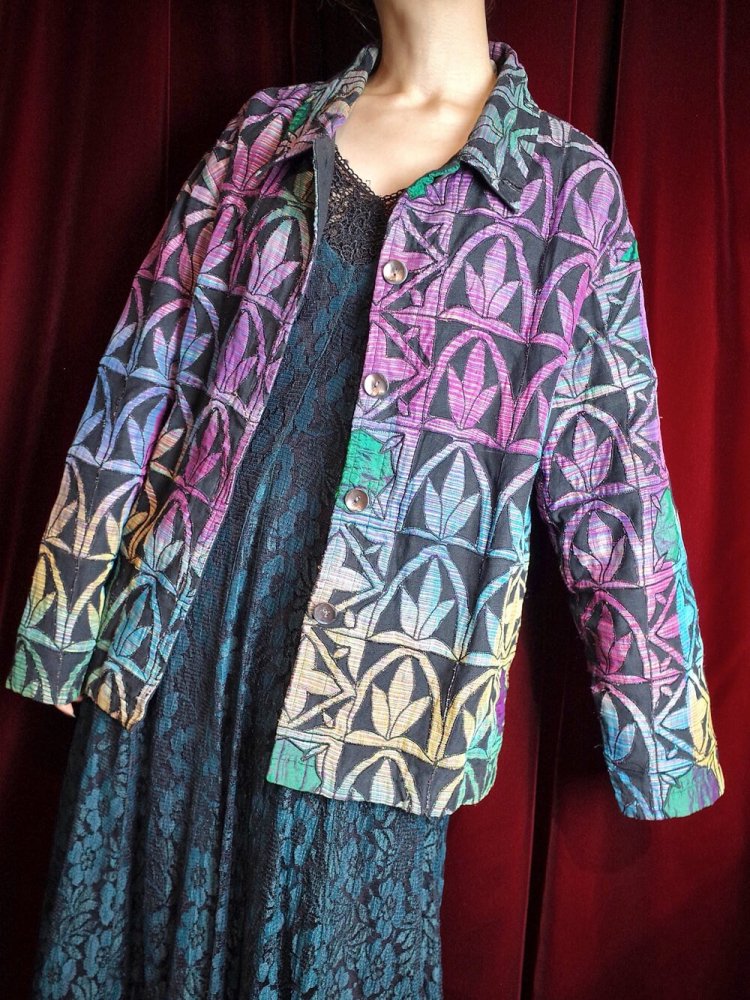 Aurora Gradation Art Deco Pattern Jacket