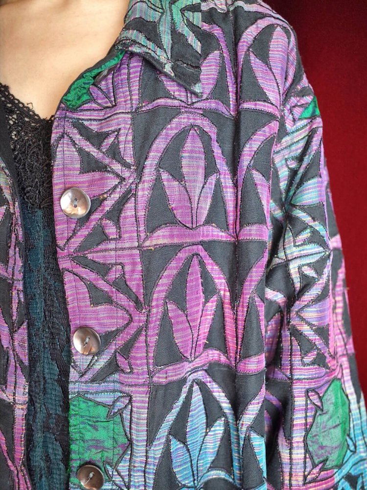 Aurora Gradation Art Deco Pattern Jacket