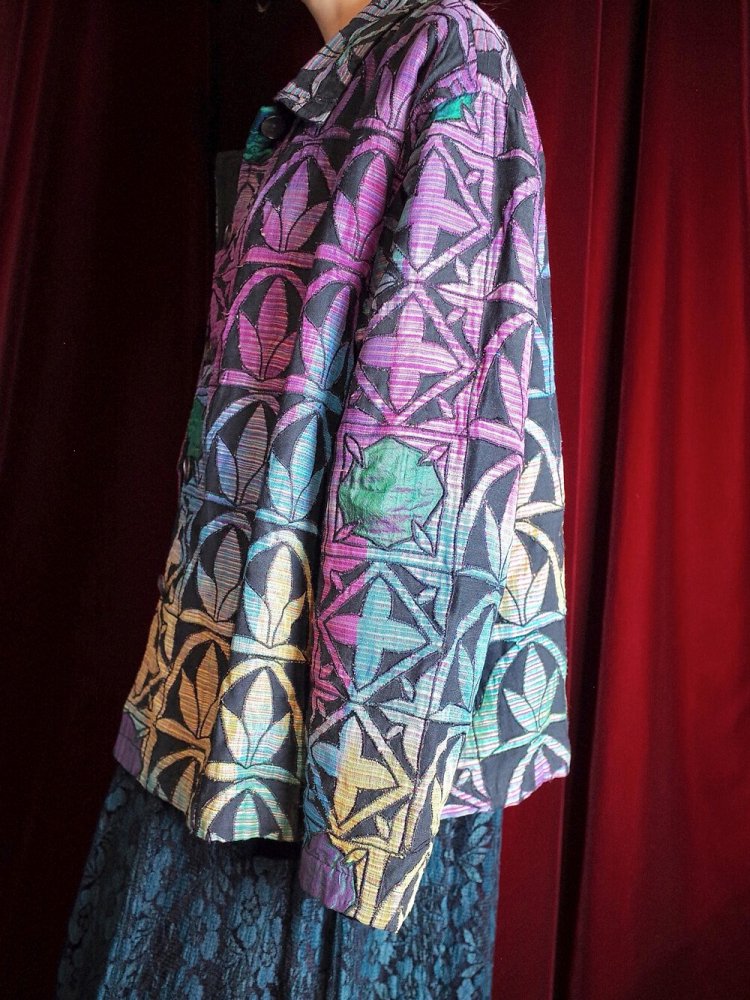 Aurora Gradation Art Deco Pattern Jacket