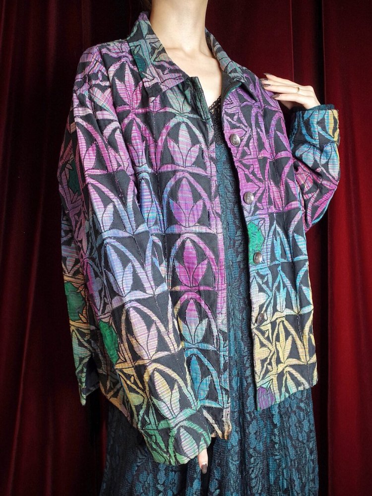 Aurora Gradation Art Deco Pattern Jacket