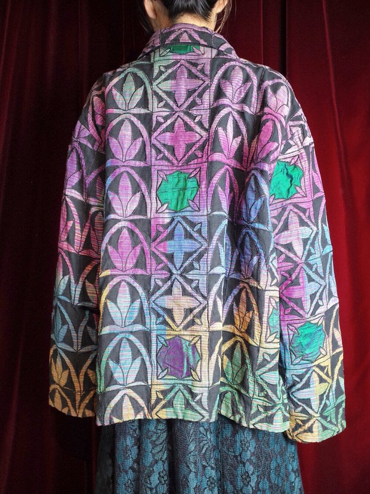 Aurora Gradation Art Deco Pattern Jacket