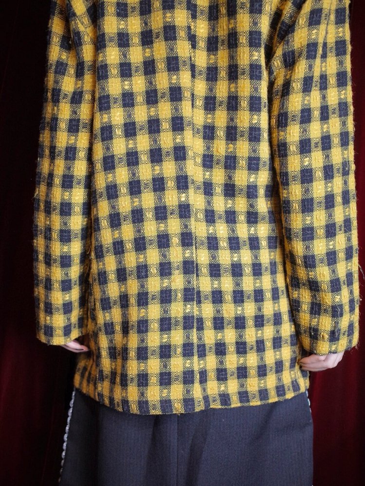 Yellow  Black Checker Tailored Jacket