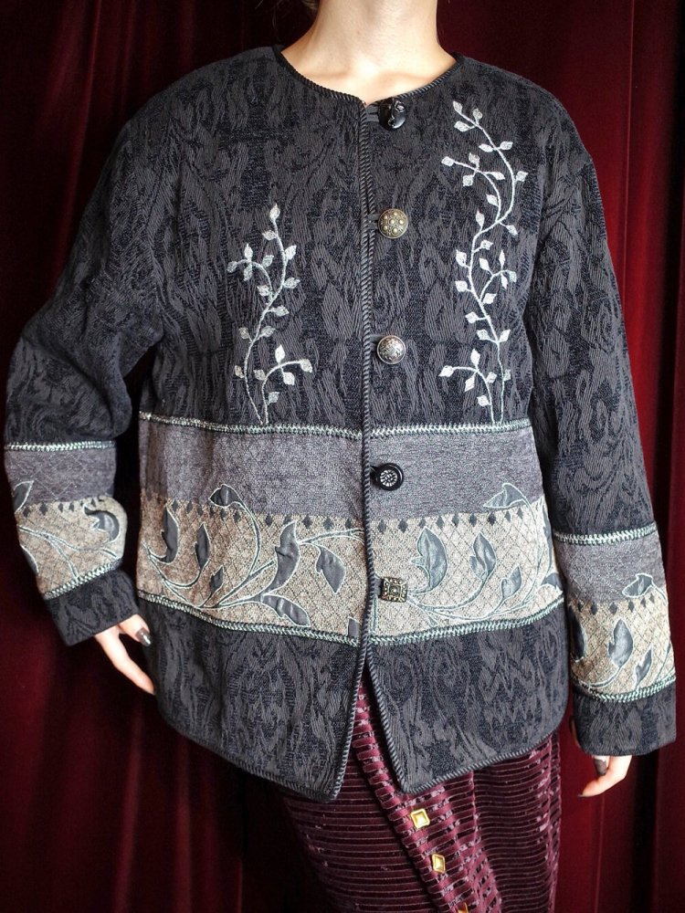 "Embroidery & Custom Buttons" Arabesque Gobelin Jacket