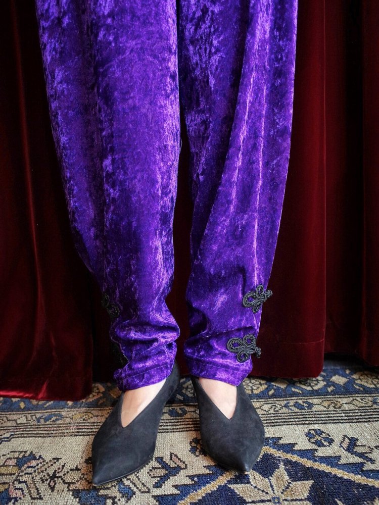 REMAKE China JodhpursPurple Velvet Pants