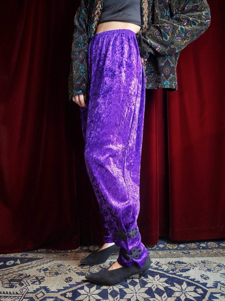 REMAKE China JodhpursPurple Velvet Pants