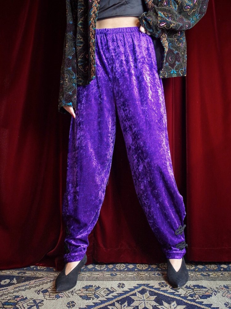 REMAKE China JodhpursPurple Velvet Pants