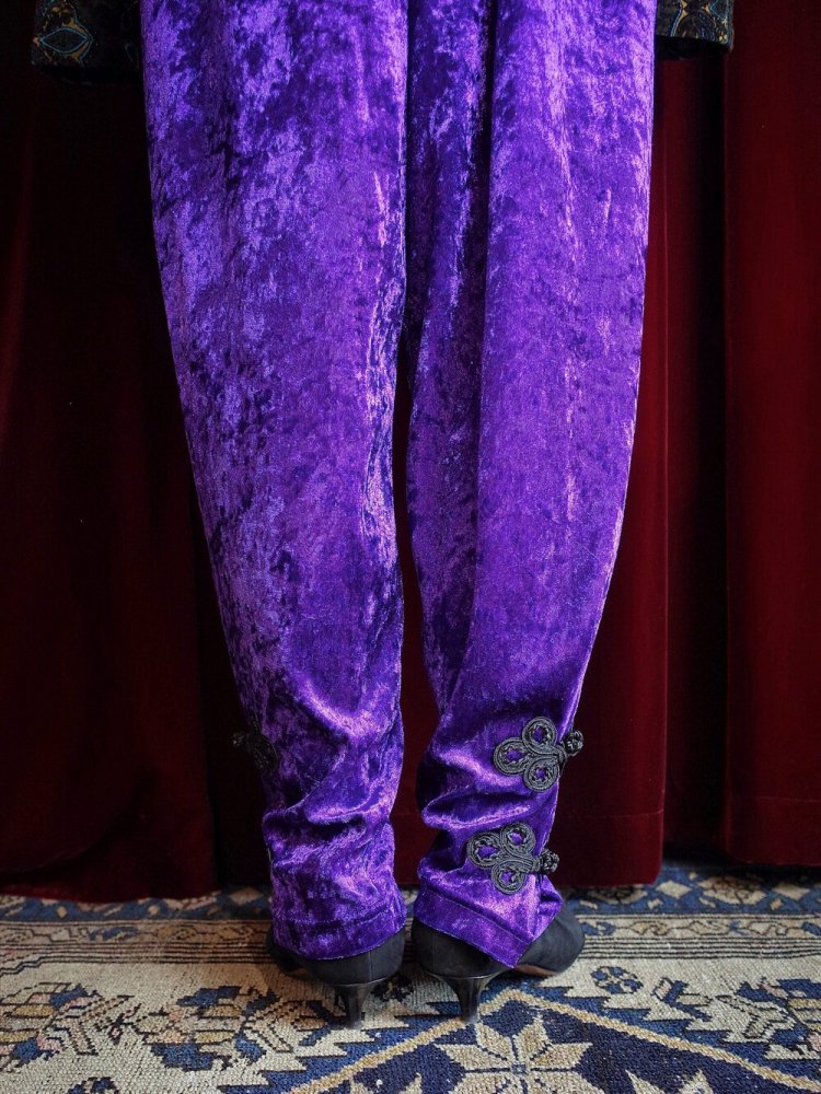 REMAKE China JodhpursPurple Velvet Pants