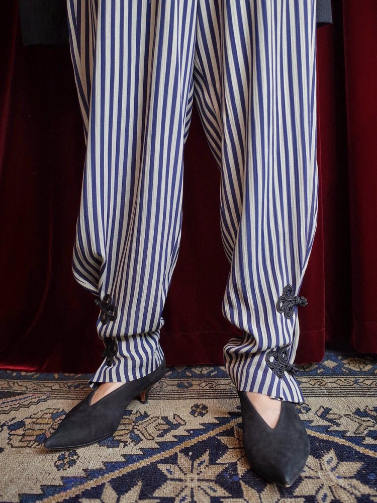 REMAKE China JodhpursRayon Stripe Pants