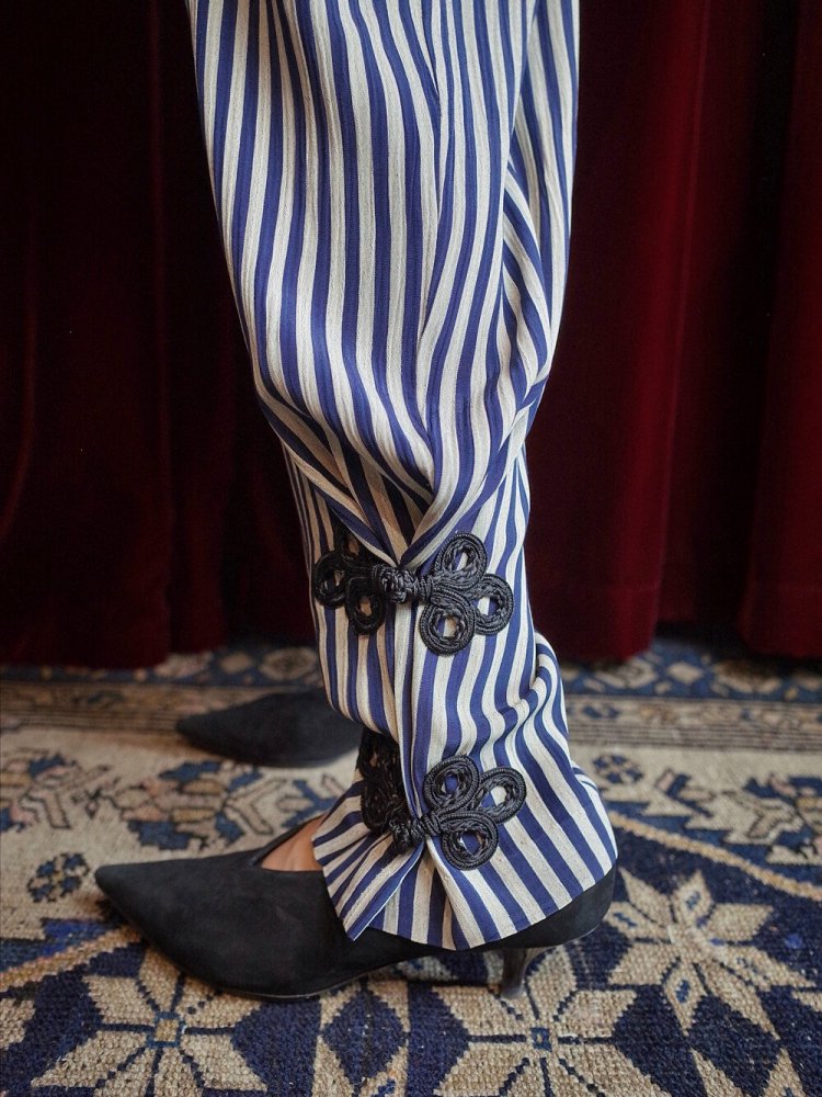 REMAKE China JodhpursRayon Stripe Pants