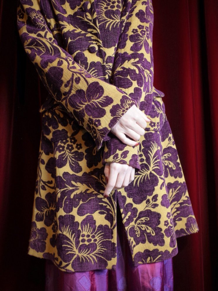 Purple & Mustard Gobelin Long Jacket