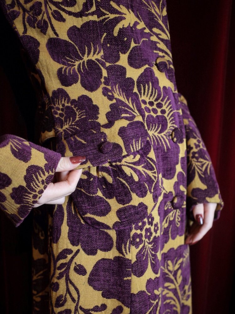 Purple & Mustard Gobelin Long Jacket