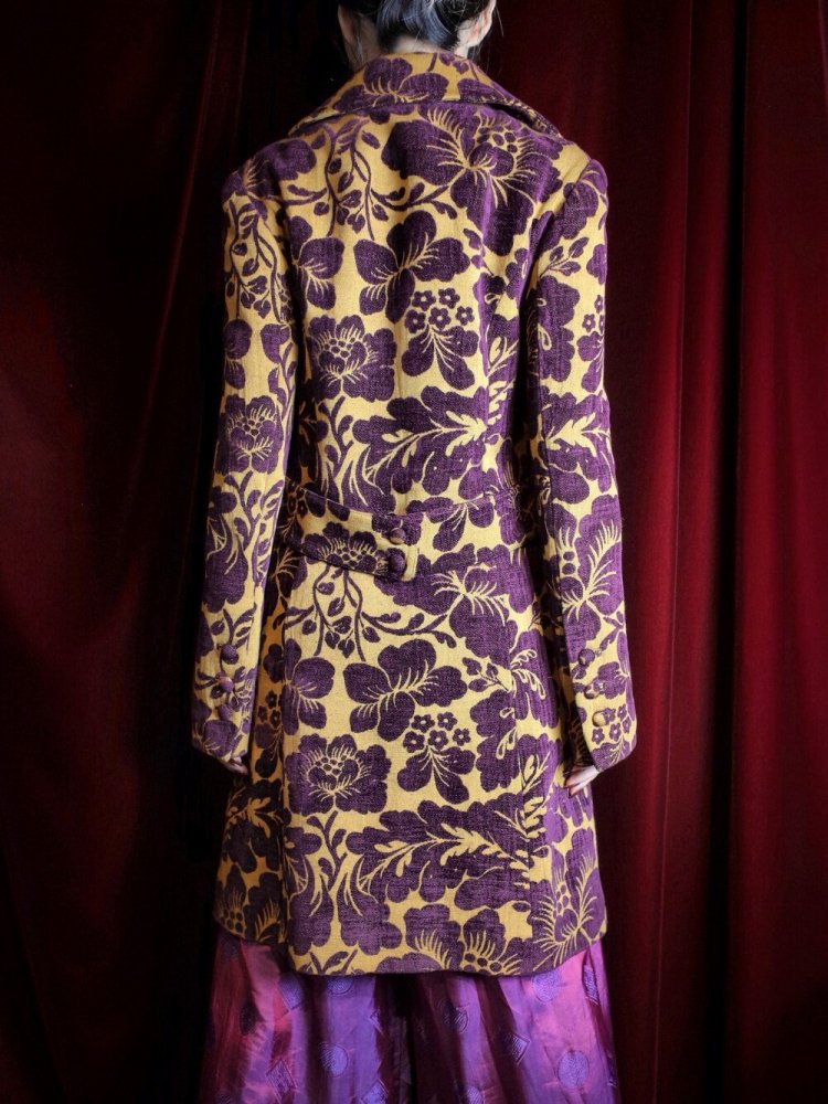 Purple & Mustard Gobelin Long Jacket