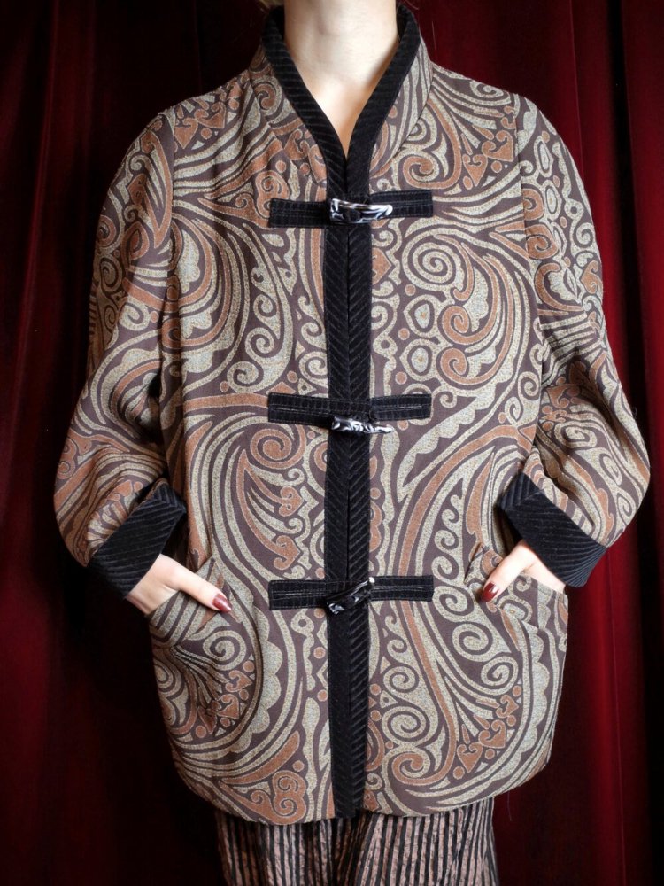 Arabesque Jacquard Toggle Buttons China Jacket