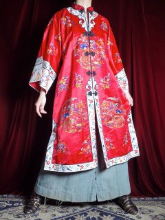 c.1960s China Embroidery Silk Long Gown