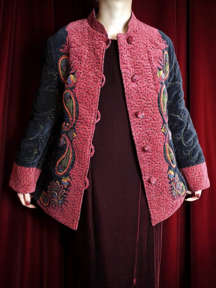 Paisley Velvet Quilting China Jacket