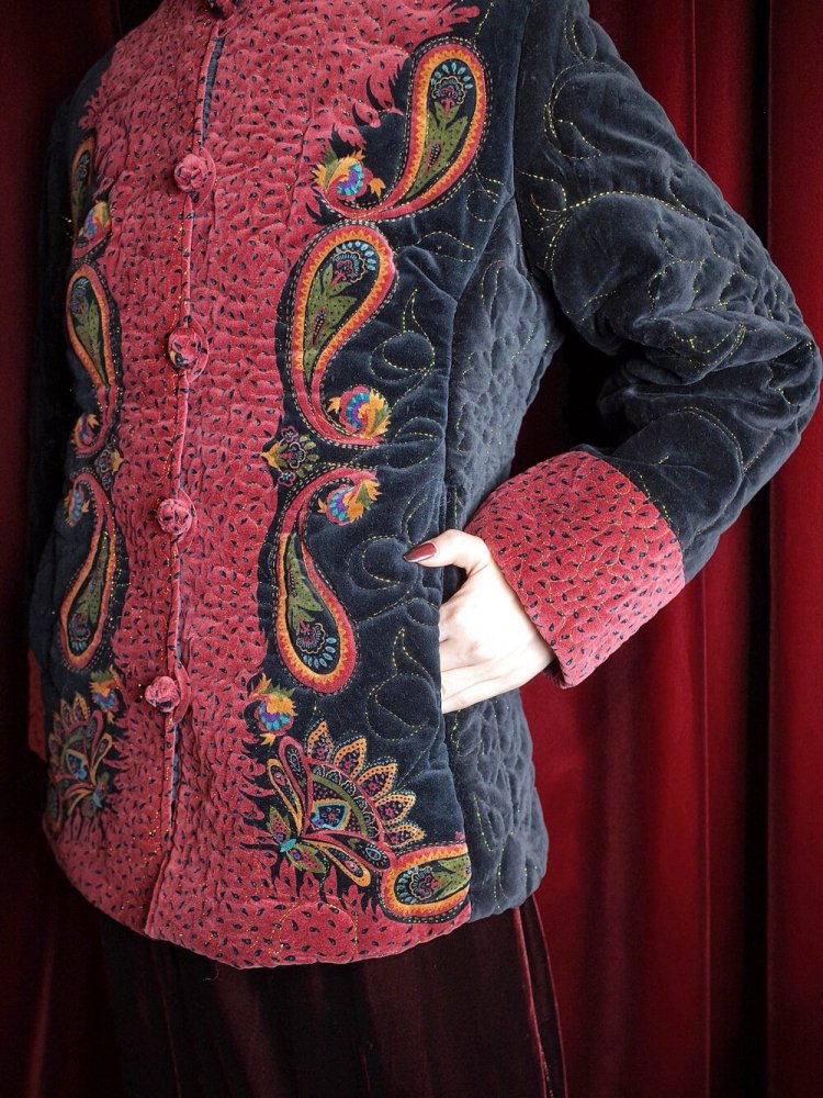 Paisley Velvet Quilting China Jacket