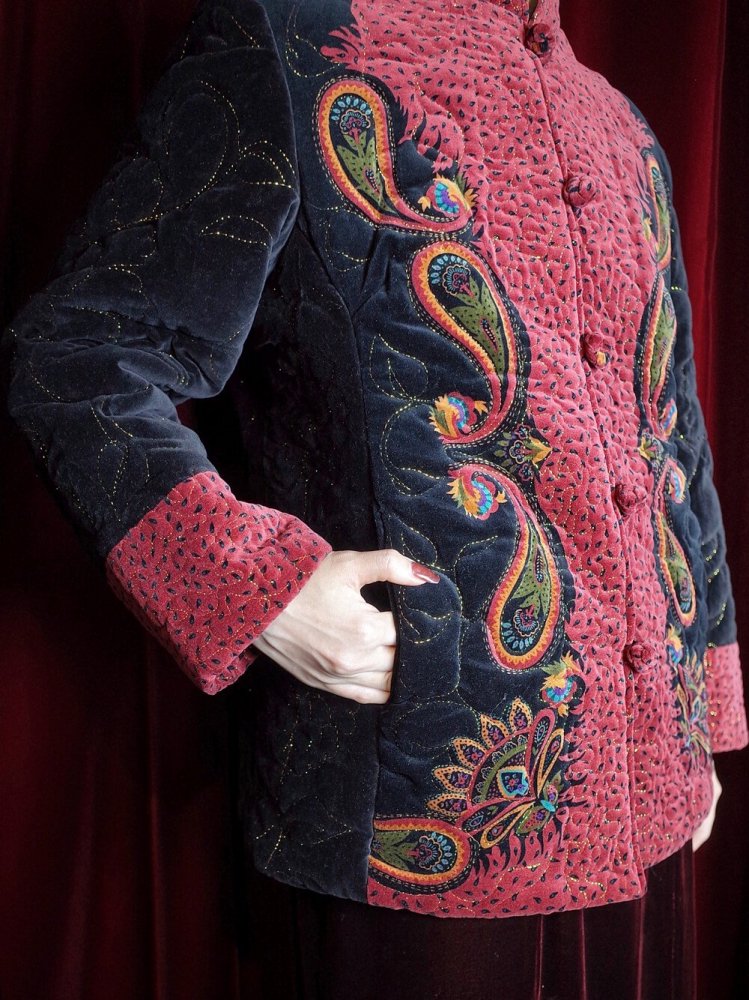 Paisley Velvet Quilting China Jacket