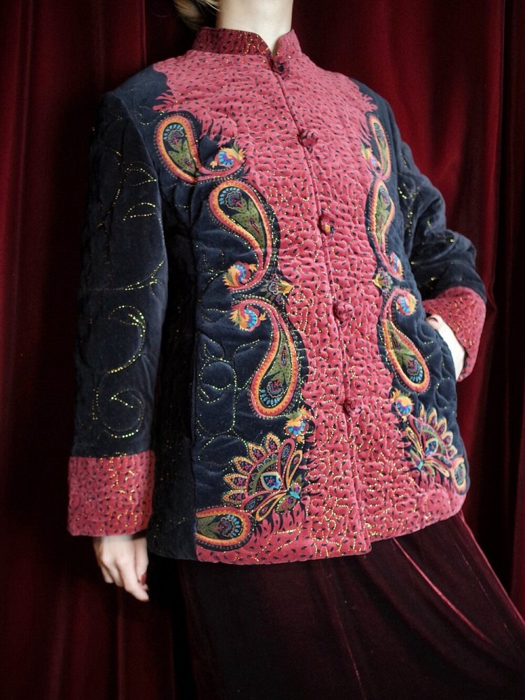 Paisley Velvet Quilting China Jacket