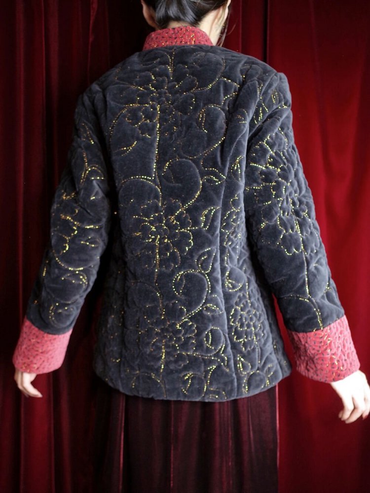 Paisley Velvet Quilting China Jacket