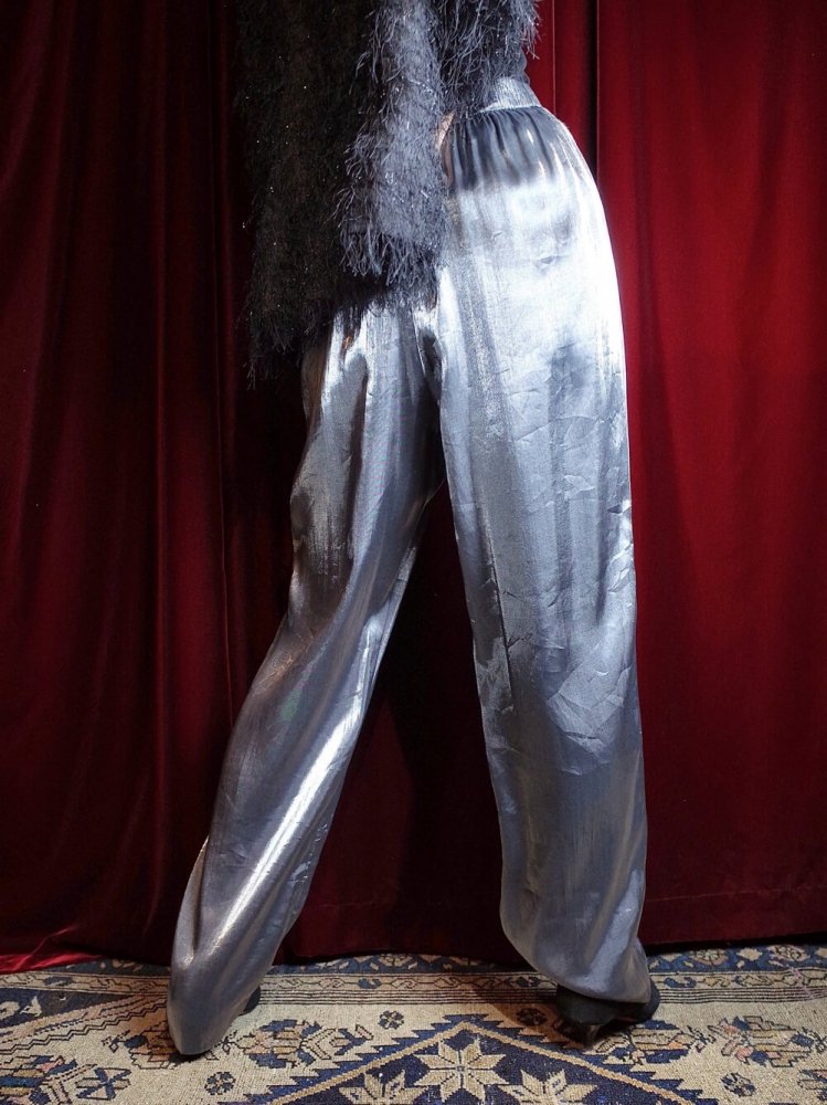 Metallic Silver Pants