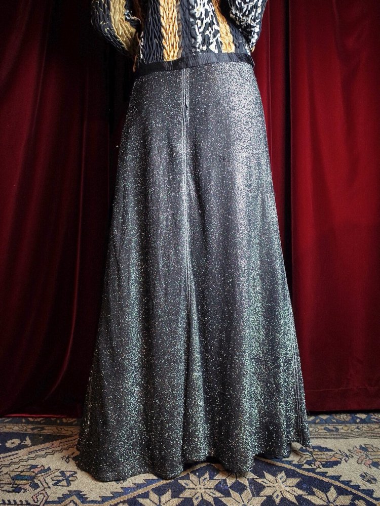 c.1970s Glitter Silver Long Skirt