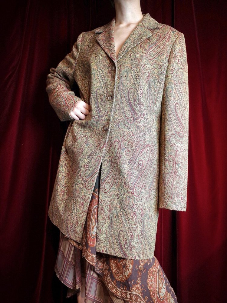 Paisley Jacquard Long Jacket