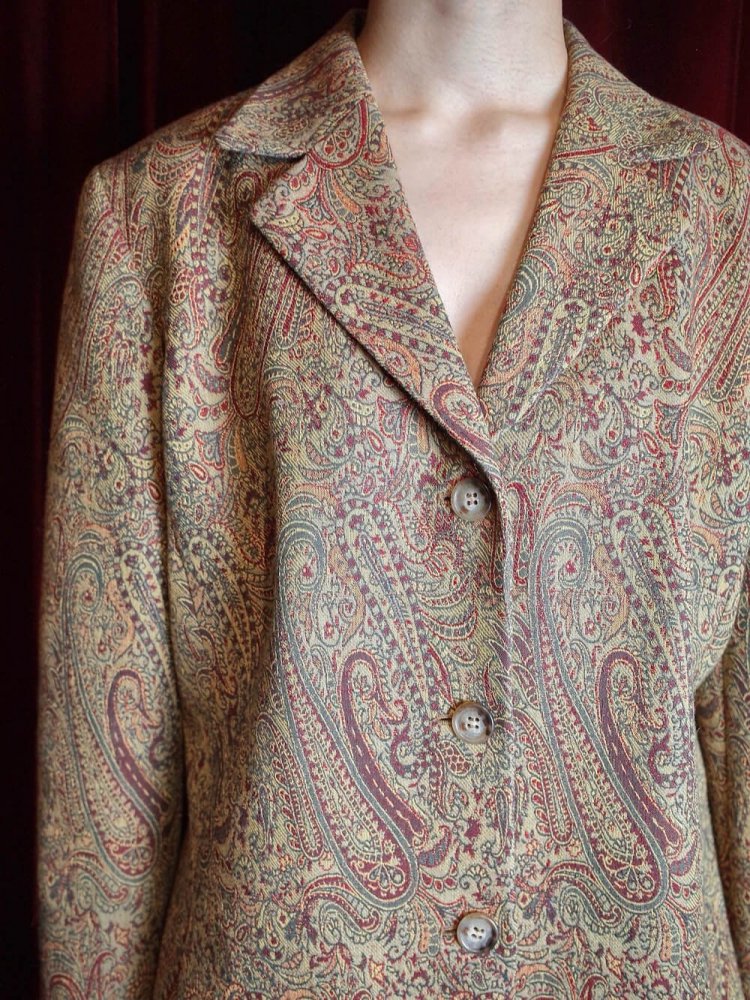 Paisley Jacquard Long Jacket