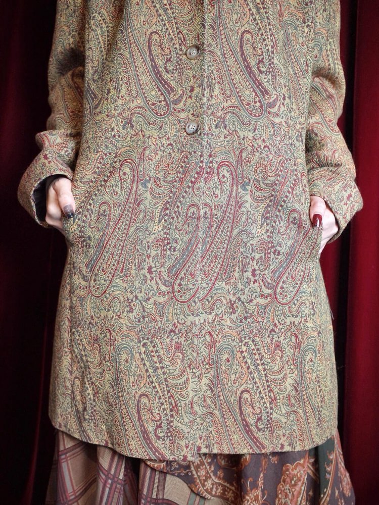 Paisley Jacquard Long Jacket