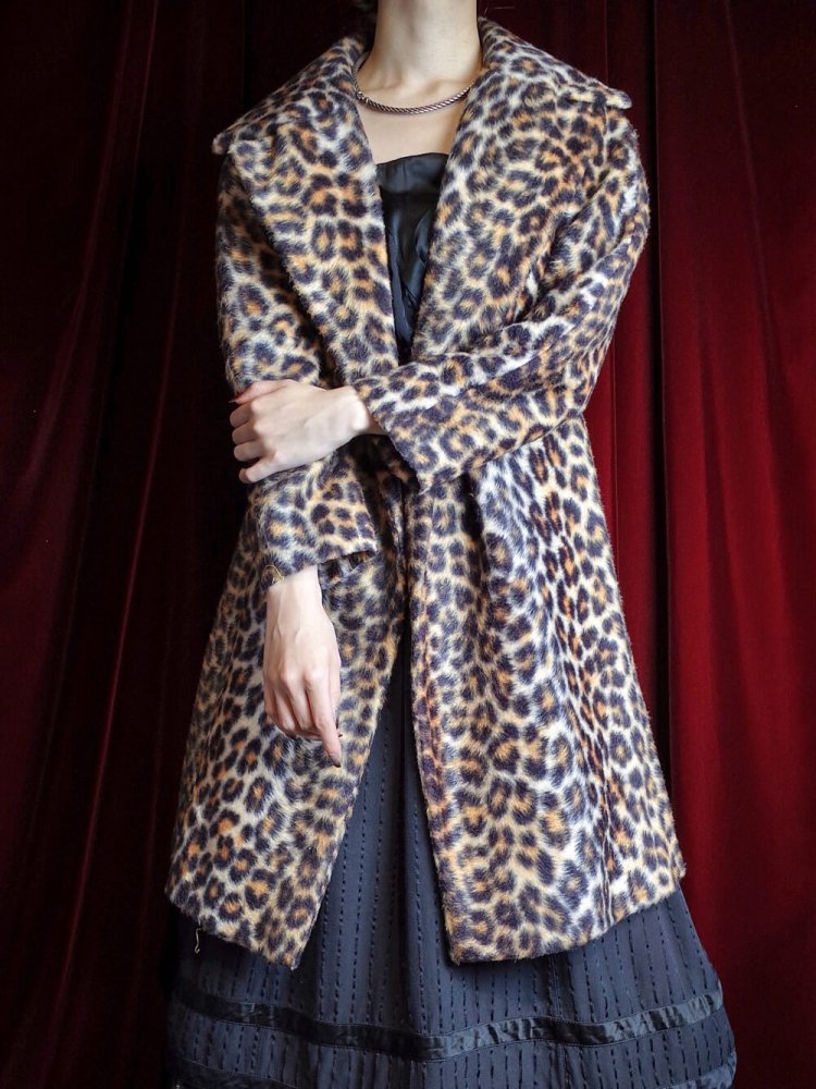 c.1960s Leopard Faux Fur Coat