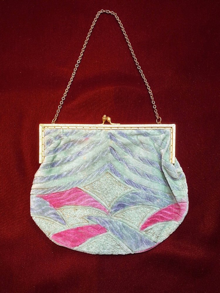 c.1920s Antique Modern Velvet Purse