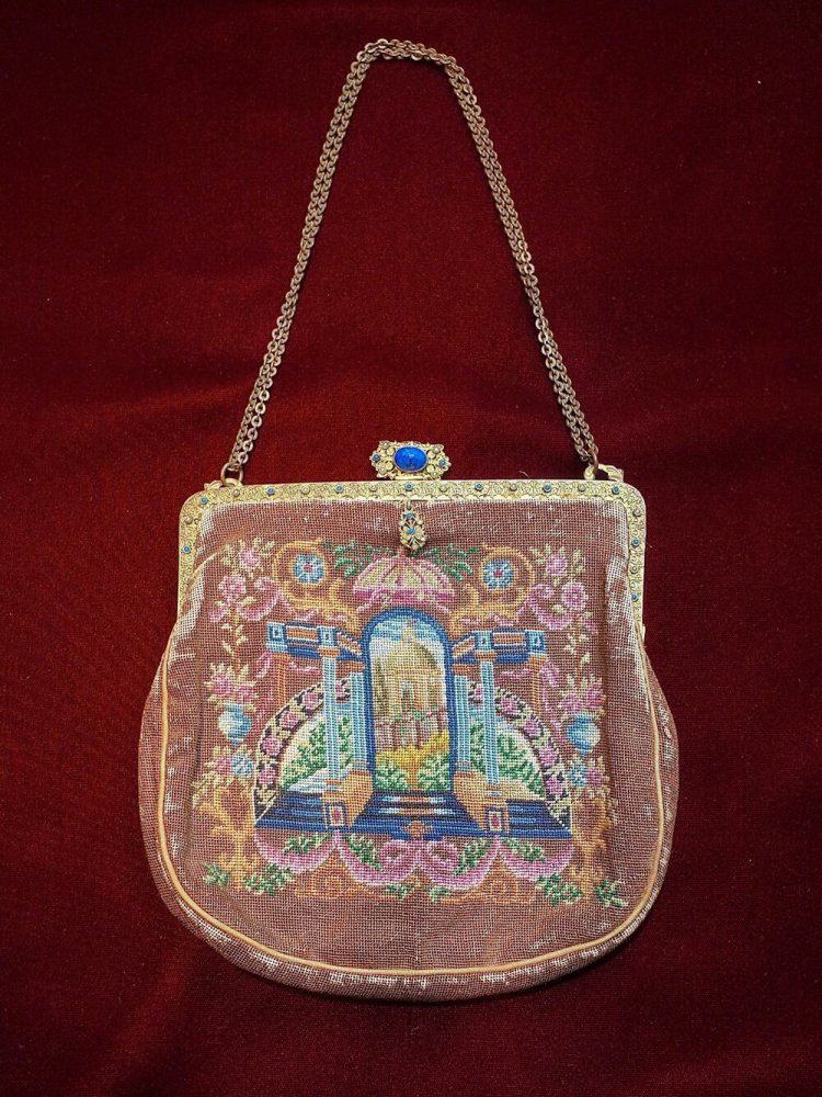 c.1940s Vintage Palace Embroidery Shoulder & Hand Purse