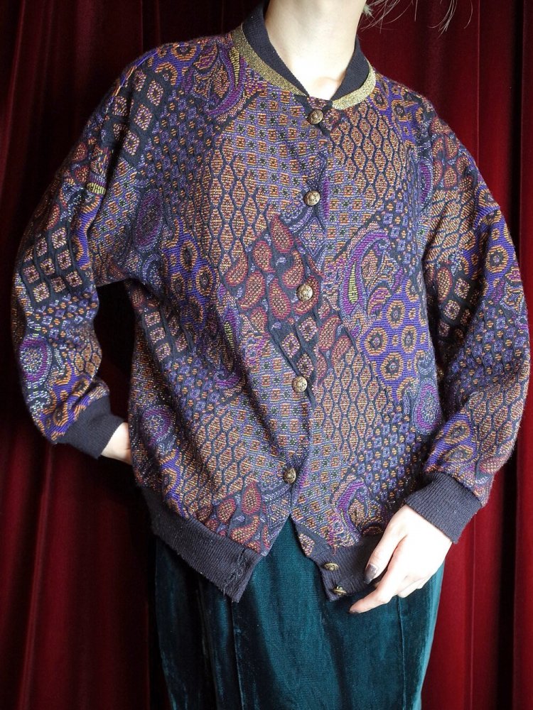 Paisley Jacquard Knit Blouson