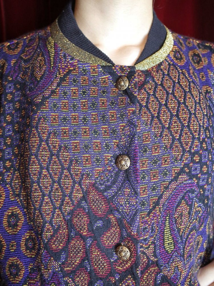 Paisley Jacquard Knit Blouson