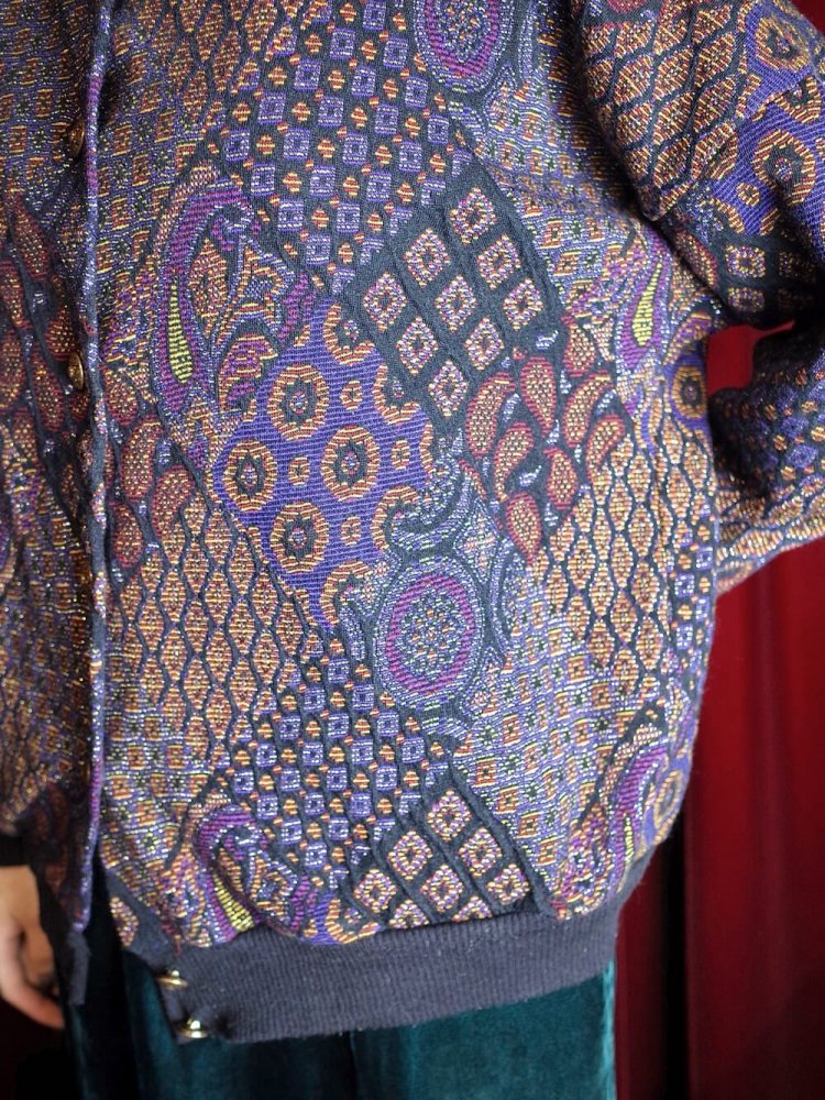 Paisley Jacquard Knit Blouson