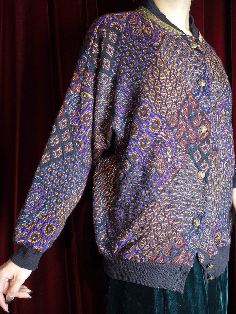 Paisley Jacquard Knit Blouson