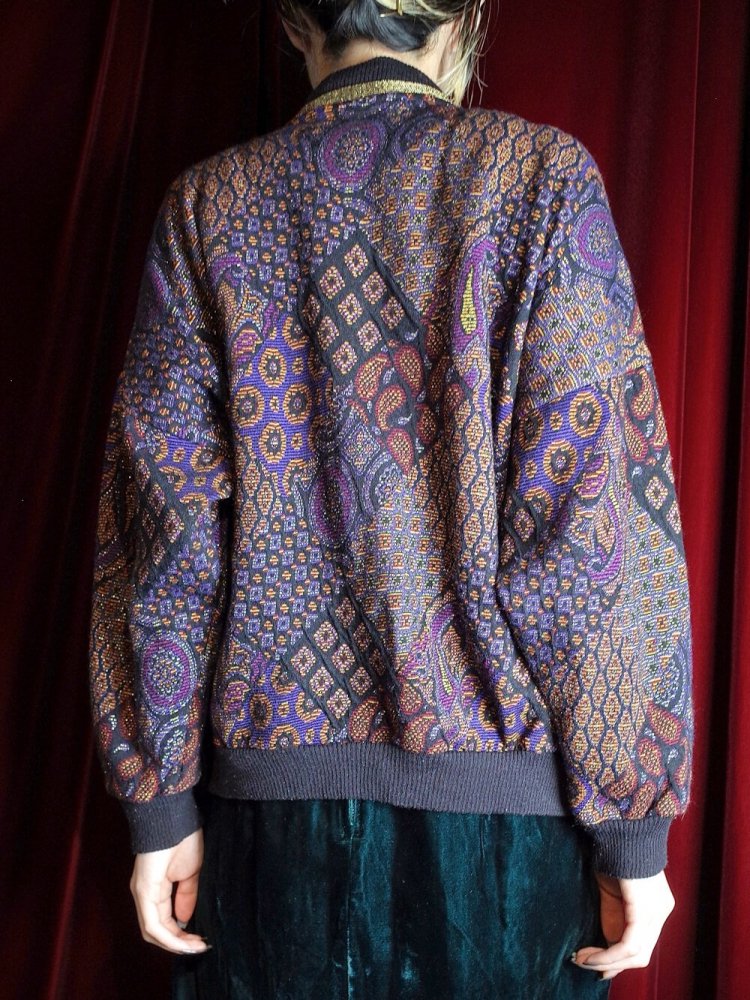 Paisley Jacquard Knit Blouson