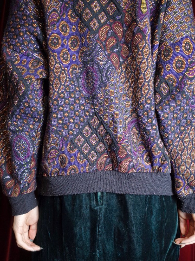 Paisley Jacquard Knit Blouson