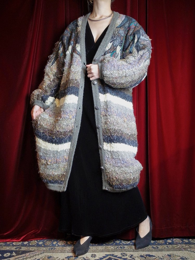 Artistic & Beautiful Low Gauge Gradation Knit Coat