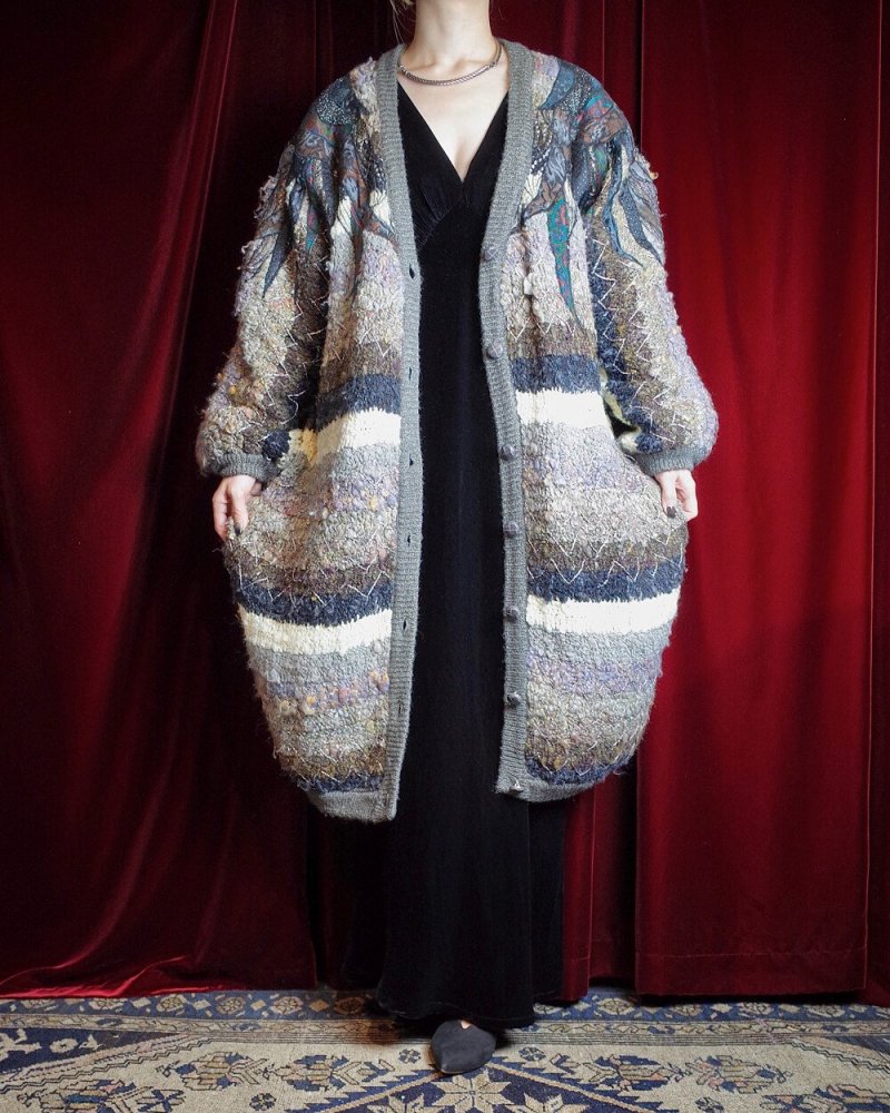 Artistic & Beautiful Low Gauge Gradation Knit Coat