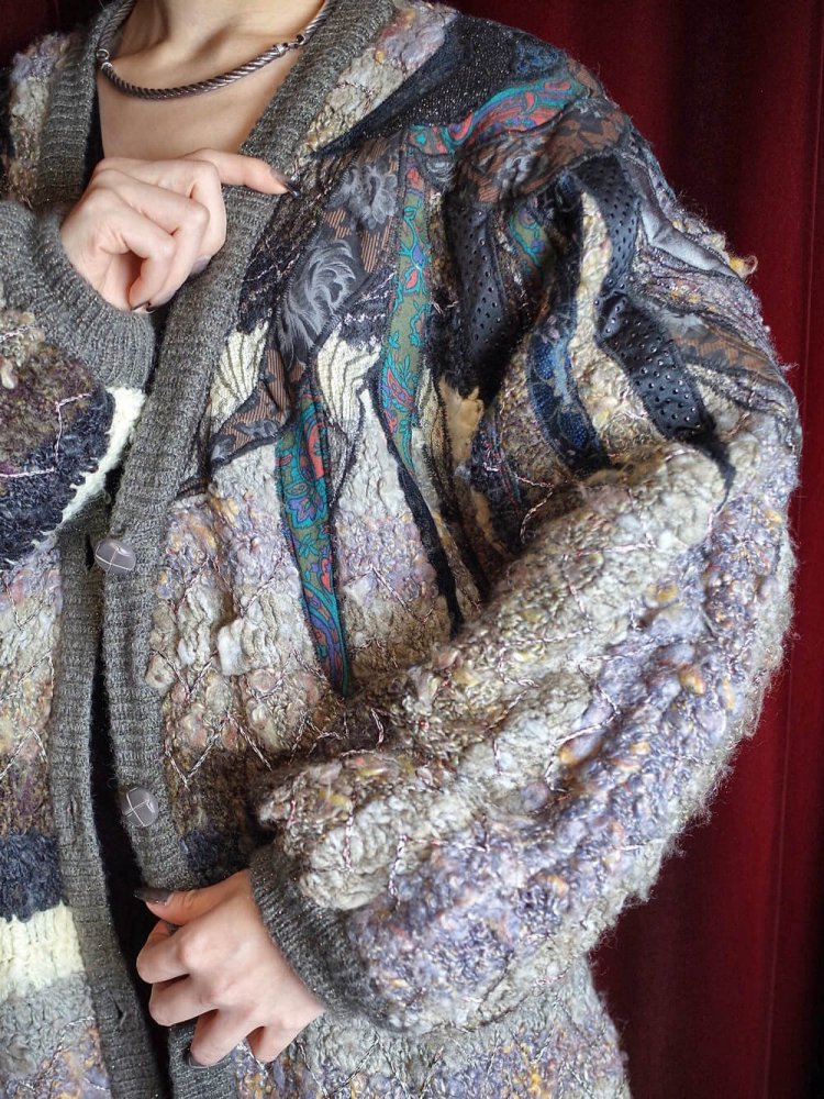 Artistic & Beautiful Low Gauge Gradation Knit Coat