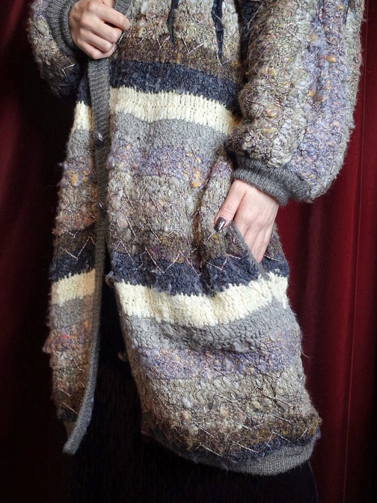 Artistic & Beautiful Low Gauge Gradation Knit Coat