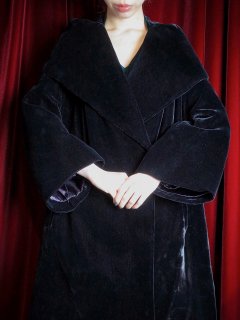 c.1960~70s Cape Shoulder Velvet Gown Coat